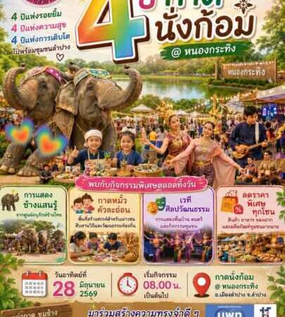 อบจ.ลำปาง-บพท. จัดใหญ่ครบรอบ 4 ปี ‘กาดนั่งก้อม หนองกระทิง’ 28 มิ.ย. กระตุ้นเศรษฐกิจฐานราก
