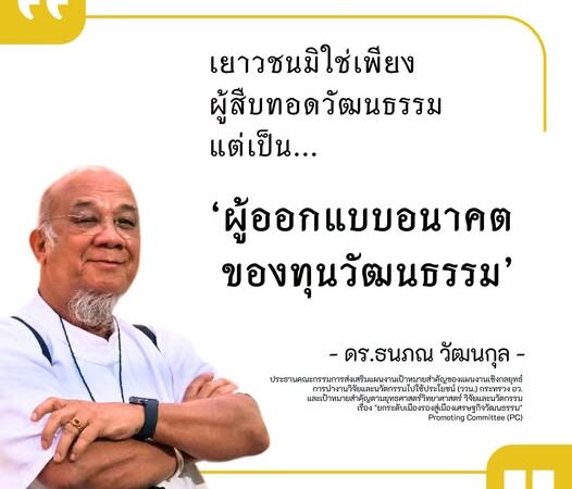  ดร.ธนภณ ดันเยาวชนพ้นกรอบผู้สืบทอด สู่ ‘ผู้ออกแบบอนาคต’ ปั้นเมืองรองสู่เศรษฐกิจสร้างสรรค์