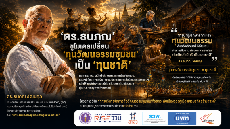 ‘ดร.ธนภณ’ ชูโมเดลเปลี่ยน ‘ทุนวัฒนธรรมชุมชน’ เป็น ‘ทุนชาติ’
