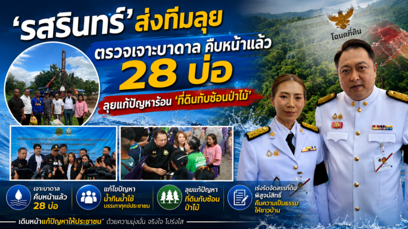 ‘รสรินทร์’ส่งทีมลุย ตรวจเจาะบาดาล คืบหน้าแล้ว 28 บ่อ – ลุยแก้ปัญหาร้อน ‘ที่ดินทับซ้อนป่าไม้’
